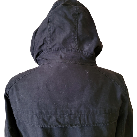 LEVI STRAUSS |Vintage Levi's Canvas Parka, Black, Hooded Quilted Retro Levi Sz.M - Picture 12 of 16
